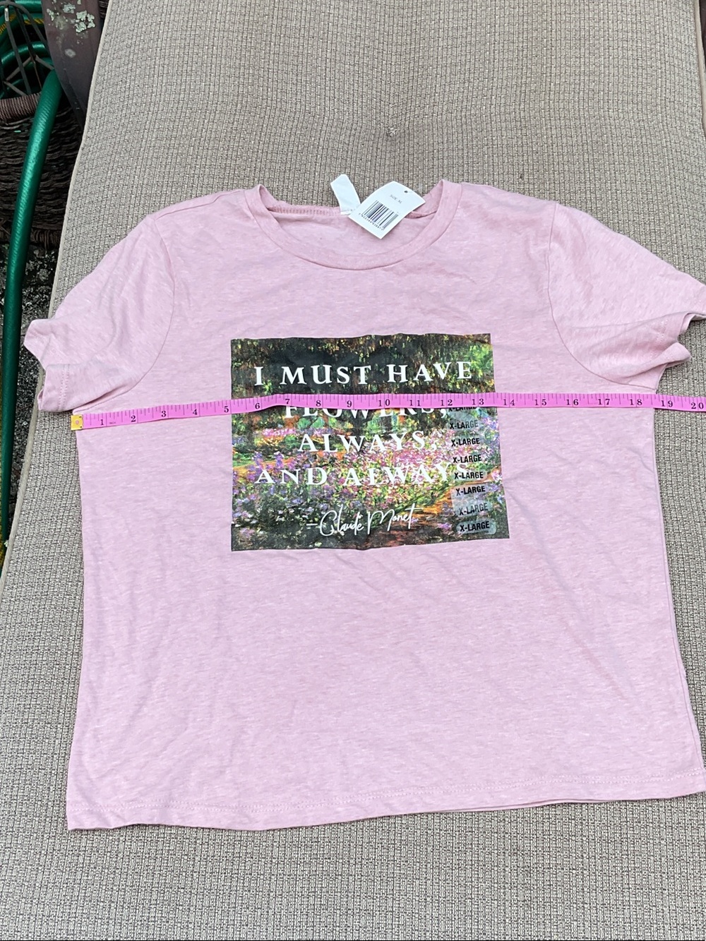 Pink Graphic Short Sleeve Tee - I Must Have Flowers - Picture 3 of 5